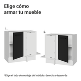 Bajo Mesada Esquinero 94 cm 1 Puerta (Sin Mesada) Blanco/Negro Agata Madesa