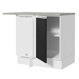 Bajo Mesada de Esquina de Cocina con 1 Puerta Glamy Blanco/Negro