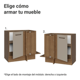 Bajo Mesada Esquinero 94 cm 1 Puerta (Sin Mesada) Marrón/Crema Agata Madesa