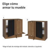 Bajo Mesada Esquinero 94 cm 1 Puerta (Sin Mesada) Marrón/Negro Agata Madesa
