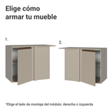 Bajo Mesada 93 cm Sin cajones 1 Puerta Nice Crema