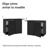 Bajo Mesada Esquinero Flotante 1 Puerta Negro Nice Madesa