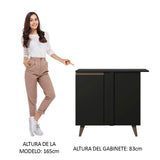 Bajo Mesada de Esquina 1 Puerta Reims Negro