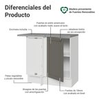 Bajo Mesada Esquinero 94 cm 1 Puerta Blanco/Gris Vik Madesa