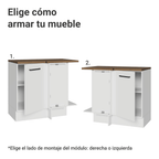 Bajo Mesada Esquinero 94 cm 1 Puerta Blanco/Marrón Agata Madesa