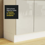 Bajo Mesada Cocina 100% MDF 80 cm 2 Puertas Blanco Brillante Acordes Madesa
