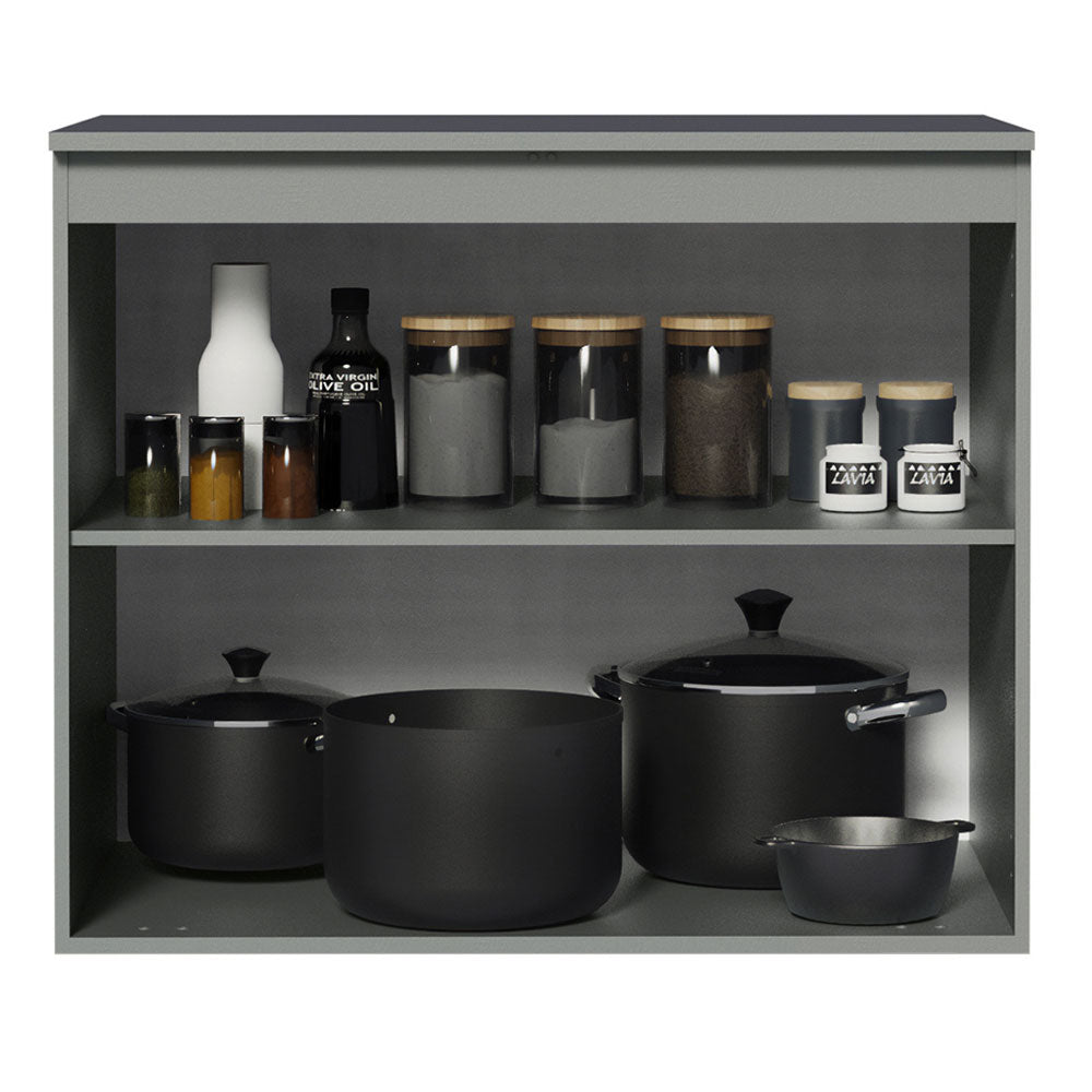 Bajo Mesada 80 cm 2 Puertas Sin Patas Nice Gris