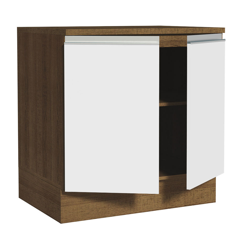 Bajo Mesada Madesa Glamy 80 cm 2 Puertas Marrón/Blanco