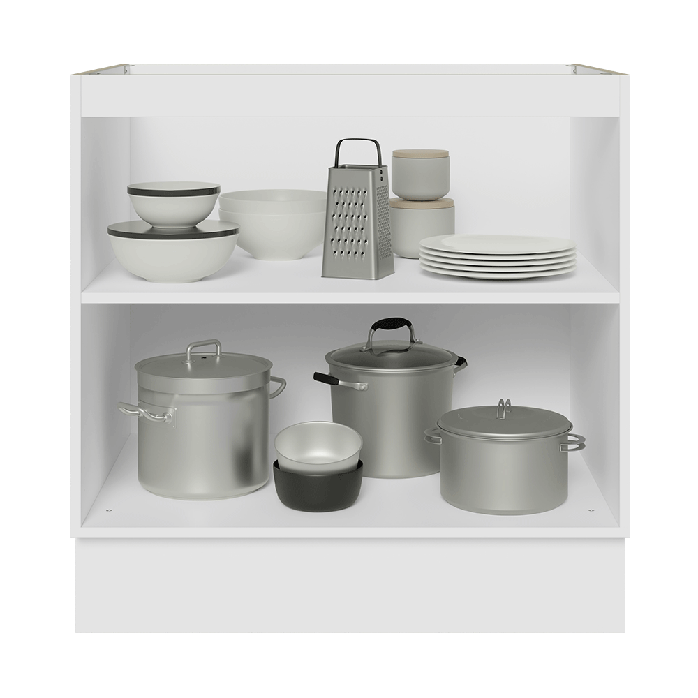 Bajo Mesada de Cocina 80 cm 2 Puetas (Sin Mesada) Blanco/Negro Lux Madesa