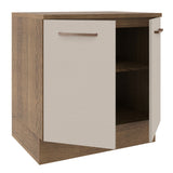 Bajo Mesada 80 cm 2 Puertas Agata Marrón/Crema