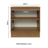 Bajo Mesada Cocina Madesa Glamy 80cm Con Tapa Marrón/Negro