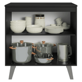Bajo Mesada de Cocina 80 cm 2 Puertas con Patas Negro Nice Madesa