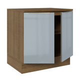 Bajo Mesada de Cocina 80 cm 2 Puetas Marrón/Gris Lux Madesa