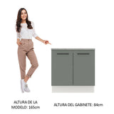 Bajo Mesada 80 cm Sin cajones 2 Puertas Agata Blanco/Gris