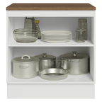 Bajo Mesada 80 cm 2 Puertas Blanco/Marrón Agata Madesa