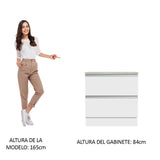 bajo mesada 80 cm 2 Cajones Blanco Glamy Madesa - Blanco