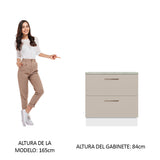 Bajo Mesada 80 cm 2 Cajones Agata Blanco/Crema