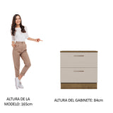 Bajo Mesada 80 cm 2 Cajones Marrón/Crema Agata Madesa