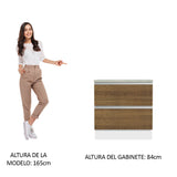 bajo mesada 80 cm 2 Cajones Blanco Glamy Madesa - Blanco