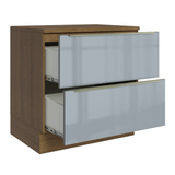 Bajo Mesada de Cocina 80 cm 2 Cajones (Con Mesada) Marrón/Gris Lux Madesa