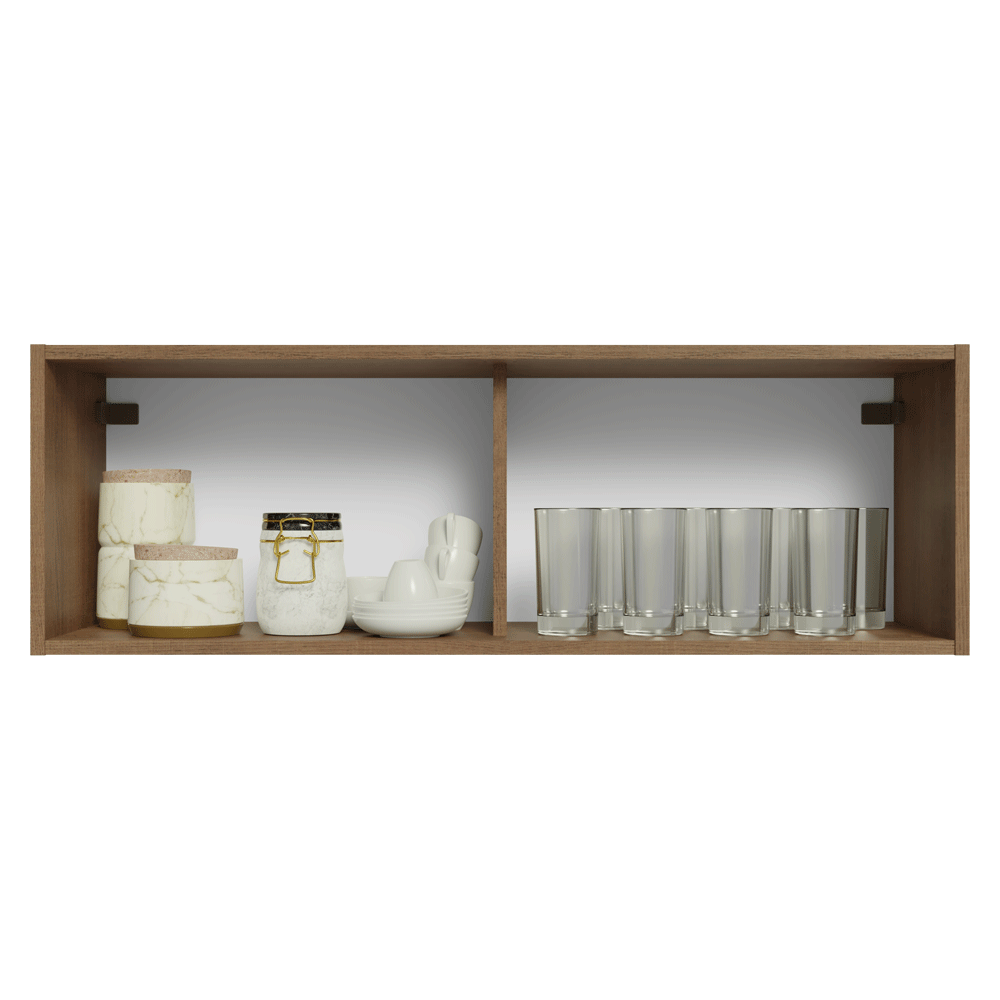 Alacena Cocina 100 cm 1 Pueta Abatible Marrón/Crema Vik Madesa
