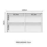 Alacena Gabinete Superior Madesa Glamy 120cm Blanco/Crema