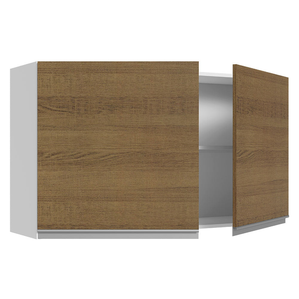 Alacena Cocina 100% MDF 120 cm 2 Puertas Blanco/Marrón Acordes Madesa