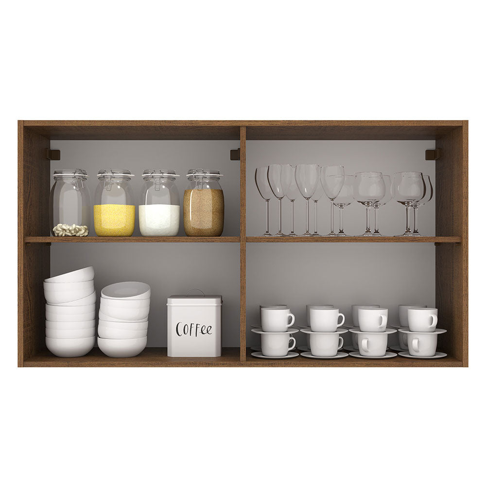 Alacena 120 cm 2 Puertas Agata Marrón/Crema