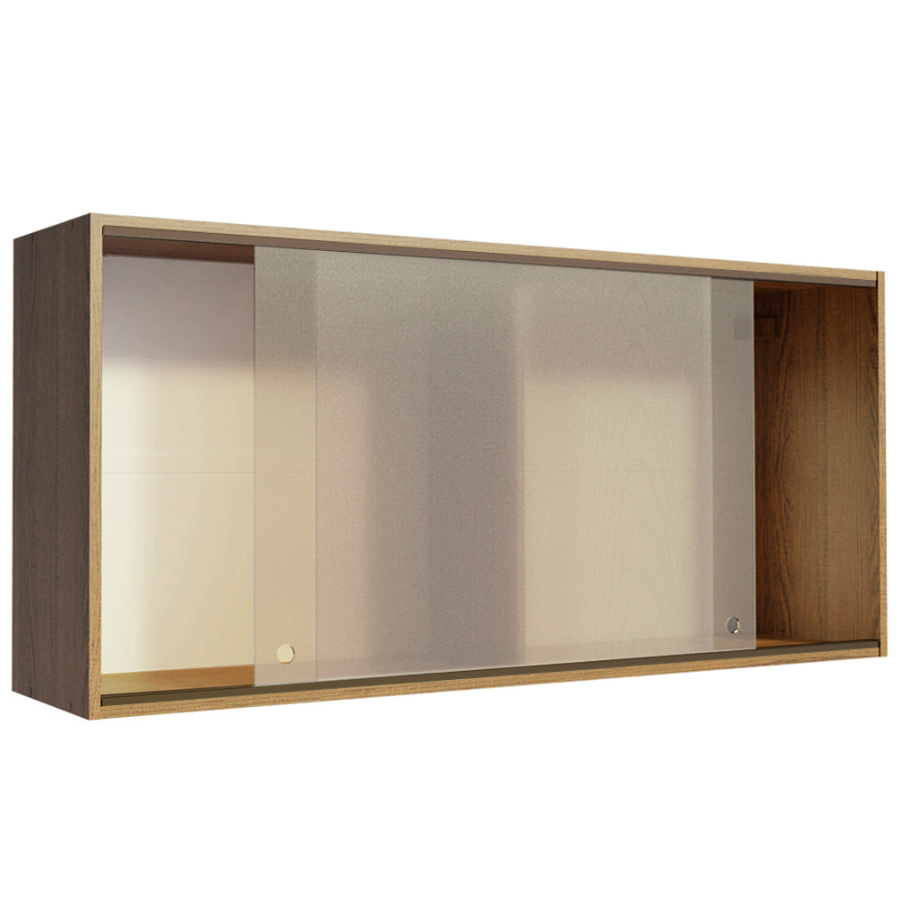 Alacena 2 Puertas Correderas de Vidrio Emilly Marrón