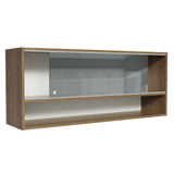 Alacena para Cocina 120 cm 2 Puertas Corredizas de Vidrio Neutral 1 Nicho Marrón para Cocinas Glamy, Lux e Reims Madesa