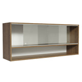 Alacena para Cocina 120 cm 2 Puertas Corredizas de Vidrio Punteado 1 Nicho Marrón para Cocinas Glamy, Lux e Reims Madesa