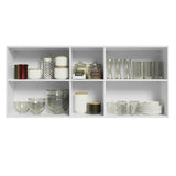 Alacena 150 cm 2 Puertas 2 Nichos Agata Blanco/Crema