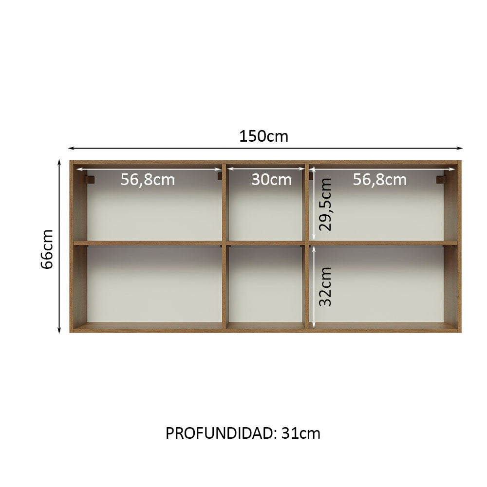 Alacena Gabinete Superior Cocina Madesa Glamy 150cm MN 01
