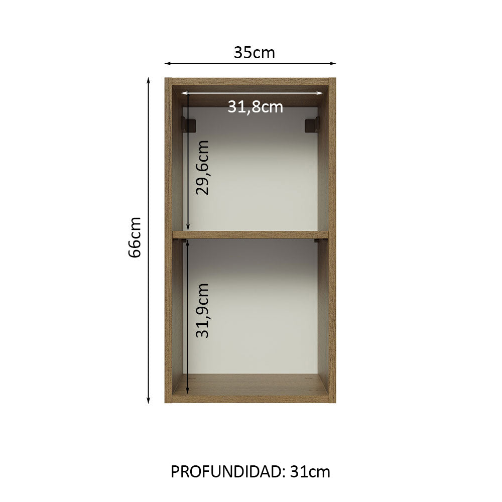 Alacena 35 cm 1 Puerta Glamy Marrón