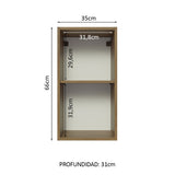 Alacena 35 cm 1 Puerta Glamy Marrón