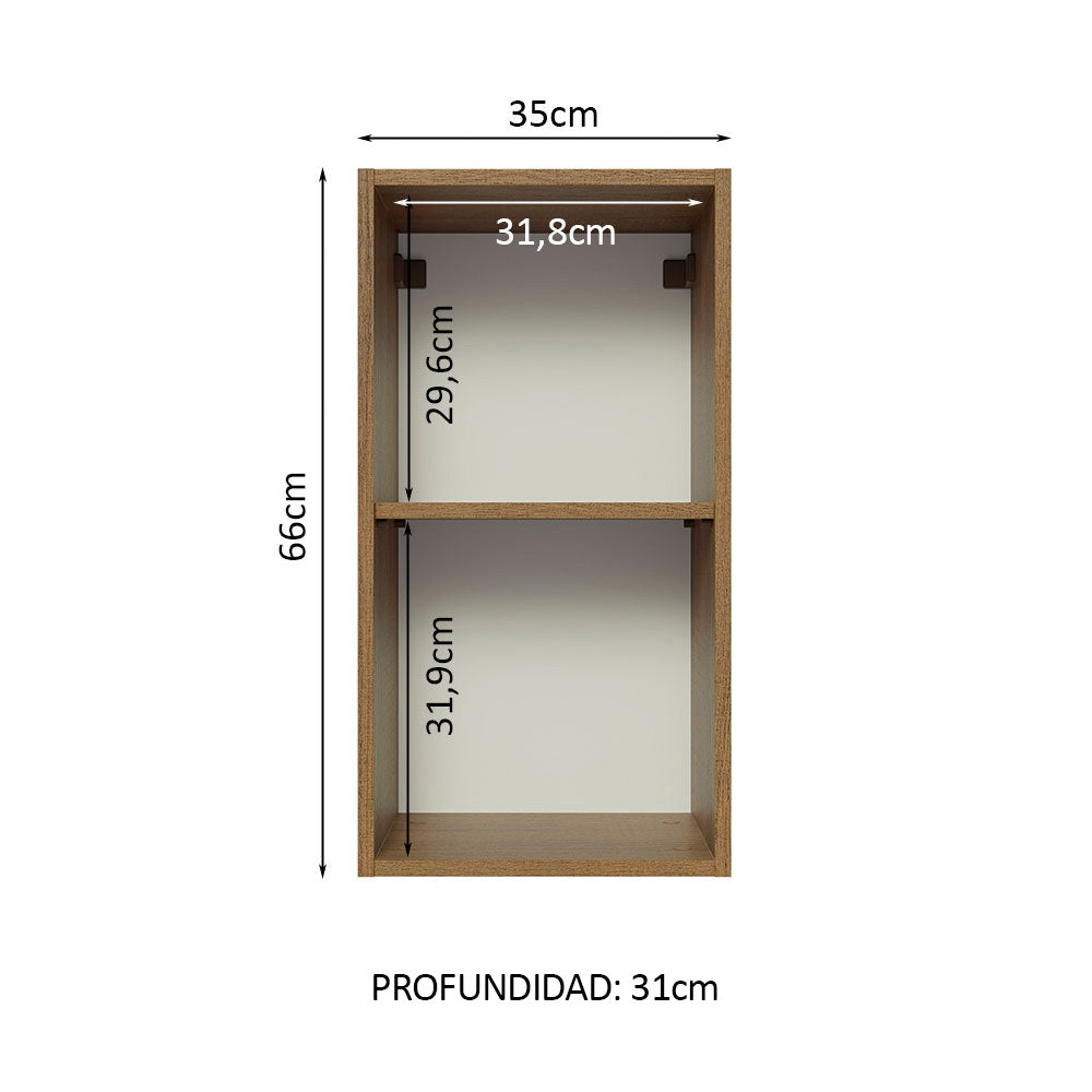 Alacena Madesa Glamy 35 cm 1 Puerta Marrón/Blanco