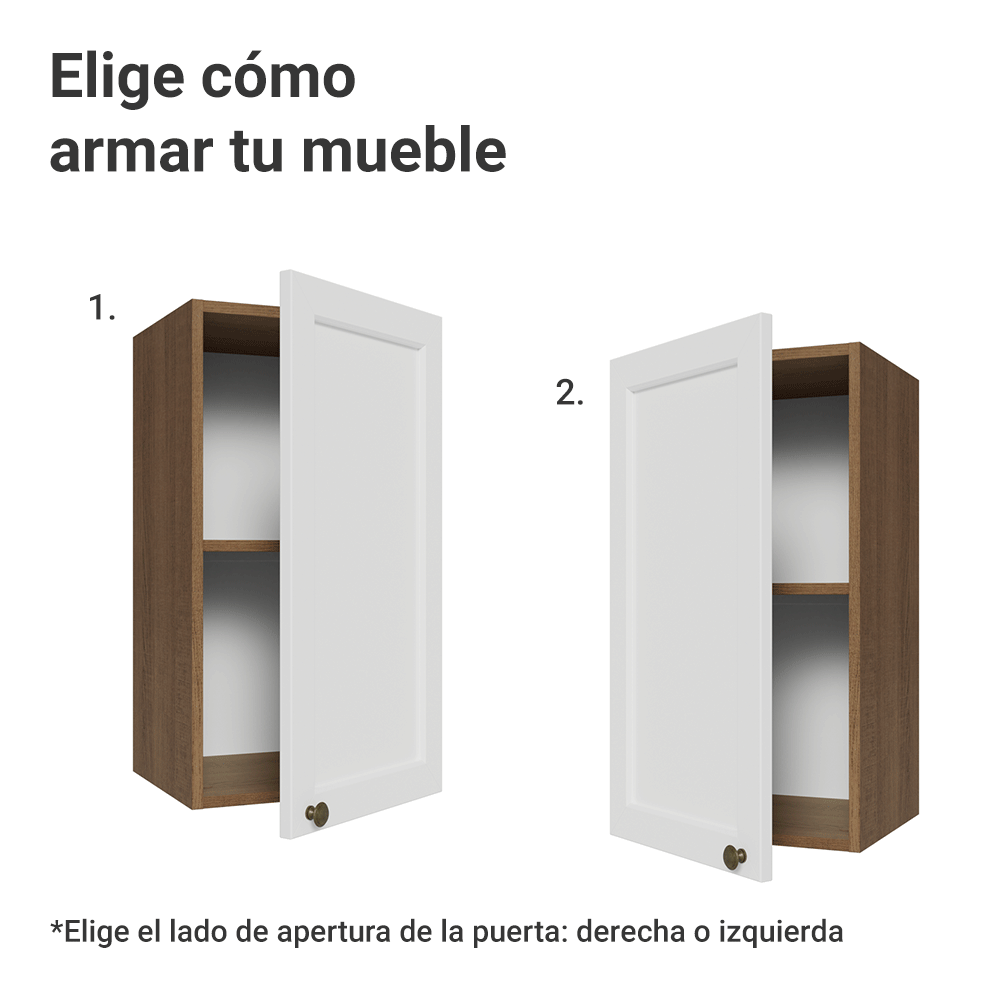 Alacena 35 cm 1 Puerta Marrón/Blanco Vik Madesa