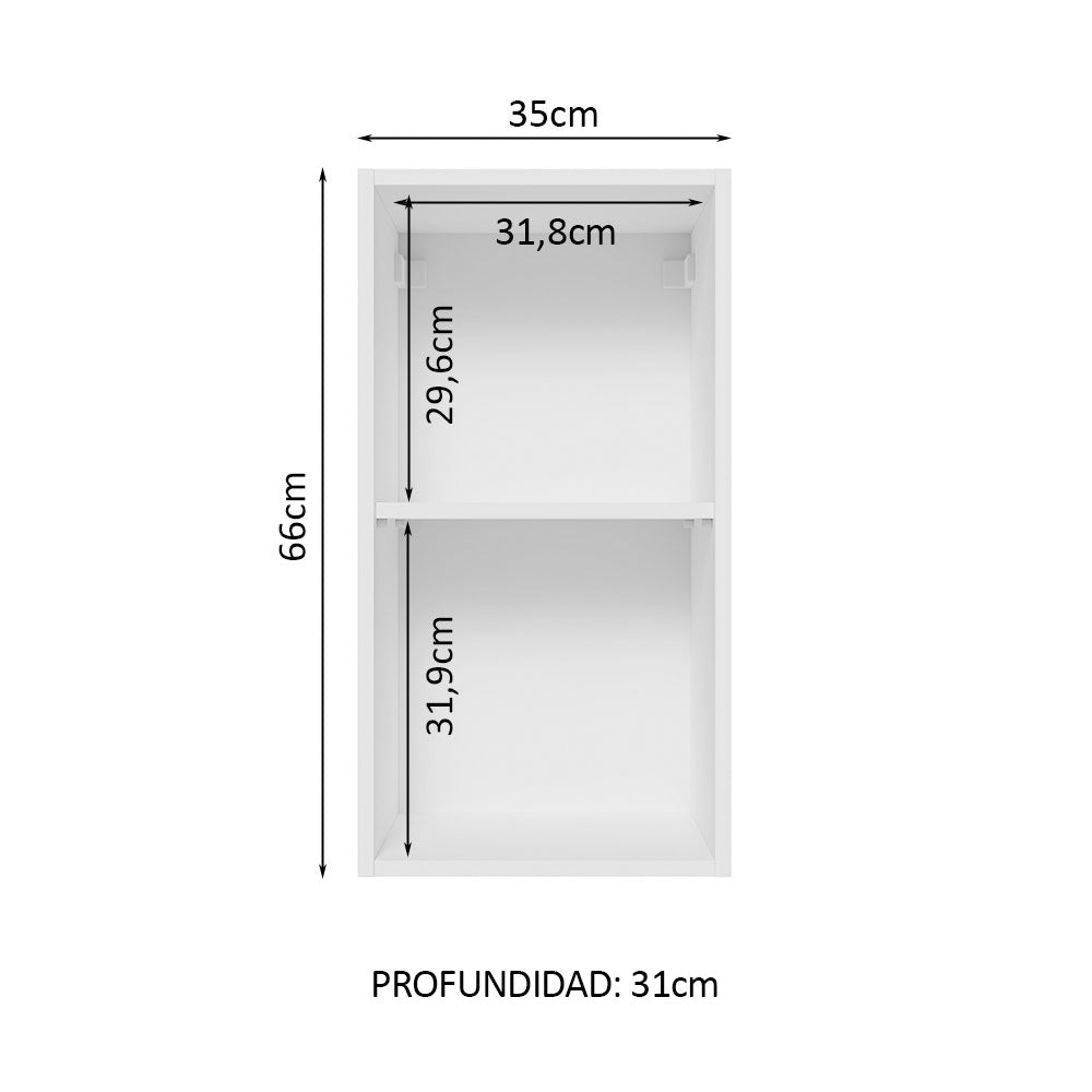 Alacena Gabinete Superior Cocina Madesa Glamy 35cm BN