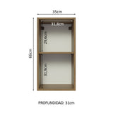 Alacena 35 cm 1 Puerta Lux Marrón/Gris