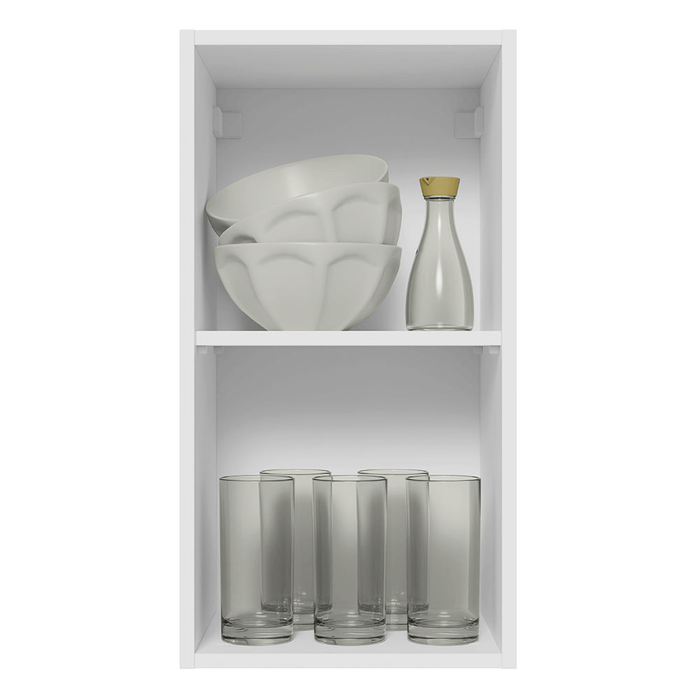 Alacena Cocina 35 cm 1 Puerta Blanco/Blanco Aterciopelado Lux Madesa