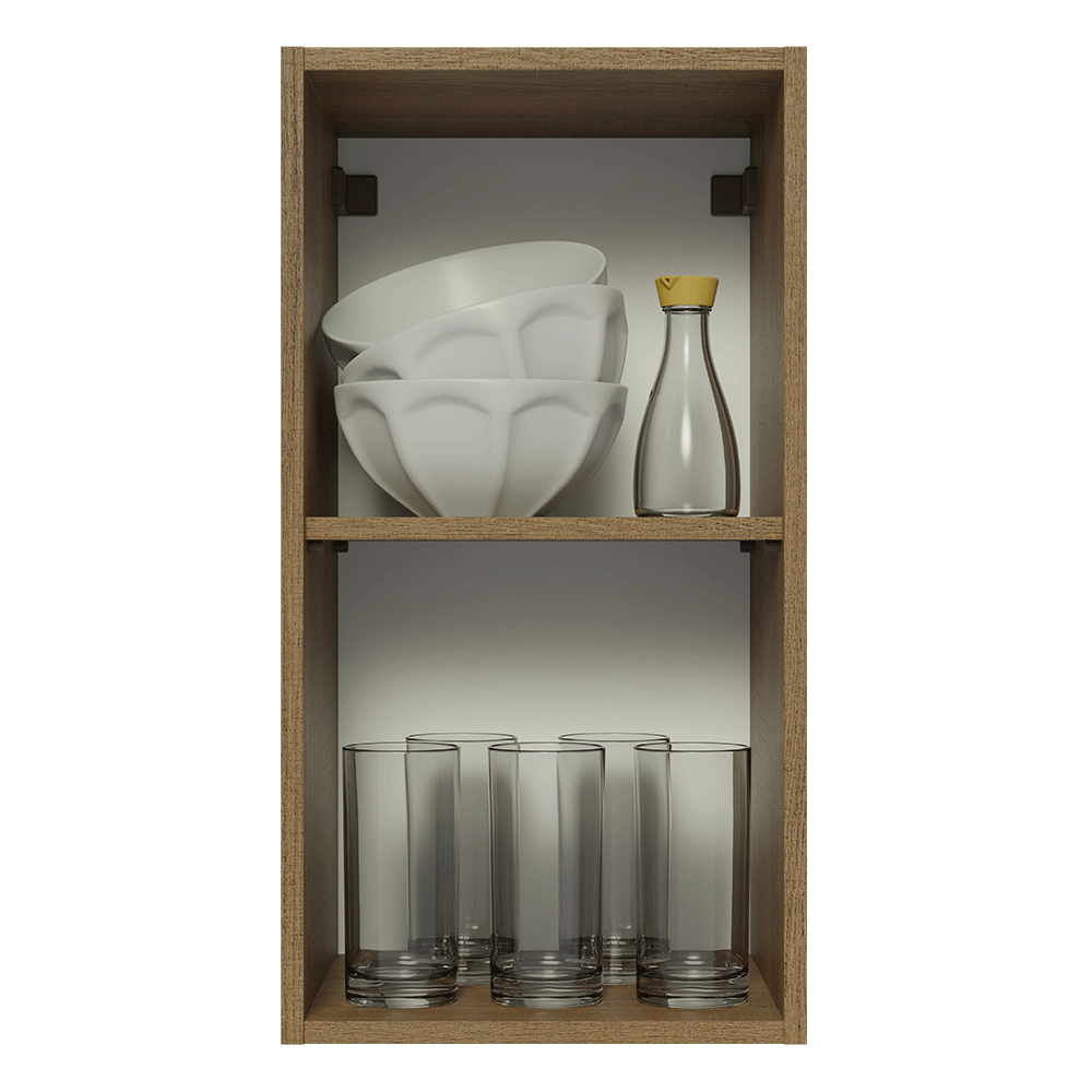 Alacena Cocina 35 cm 1 Puerta Marrón/Blanco Aterciopelado Lux Madesa