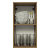 Alacena Cocina 35 cm 1 Puerta Marrón/Blanco Aterciopelado Lux Madesa