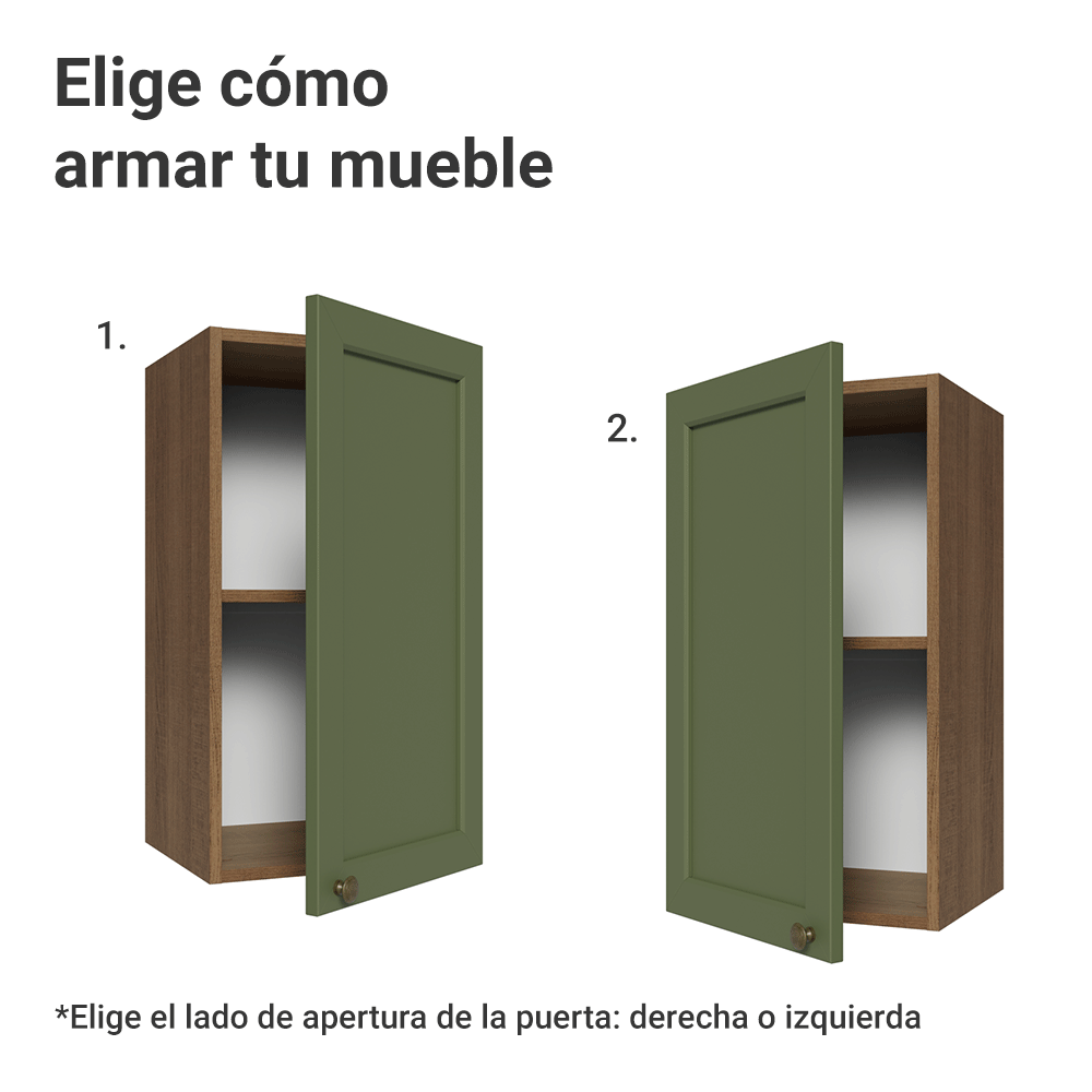 Alacena 35 cm 1 Puerta Marrón/Verde Vik Madesa