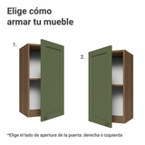 Alacena 35 cm 1 Puerta Marrón/Verde Vik Madesa
