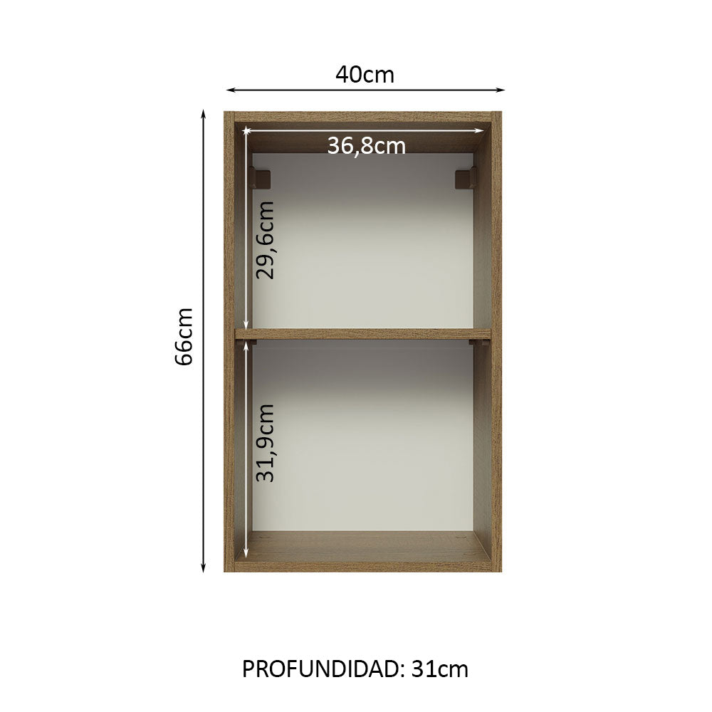 Alacena 40 cm 1 Puerta Marrón/Blanco Glamy Madesa