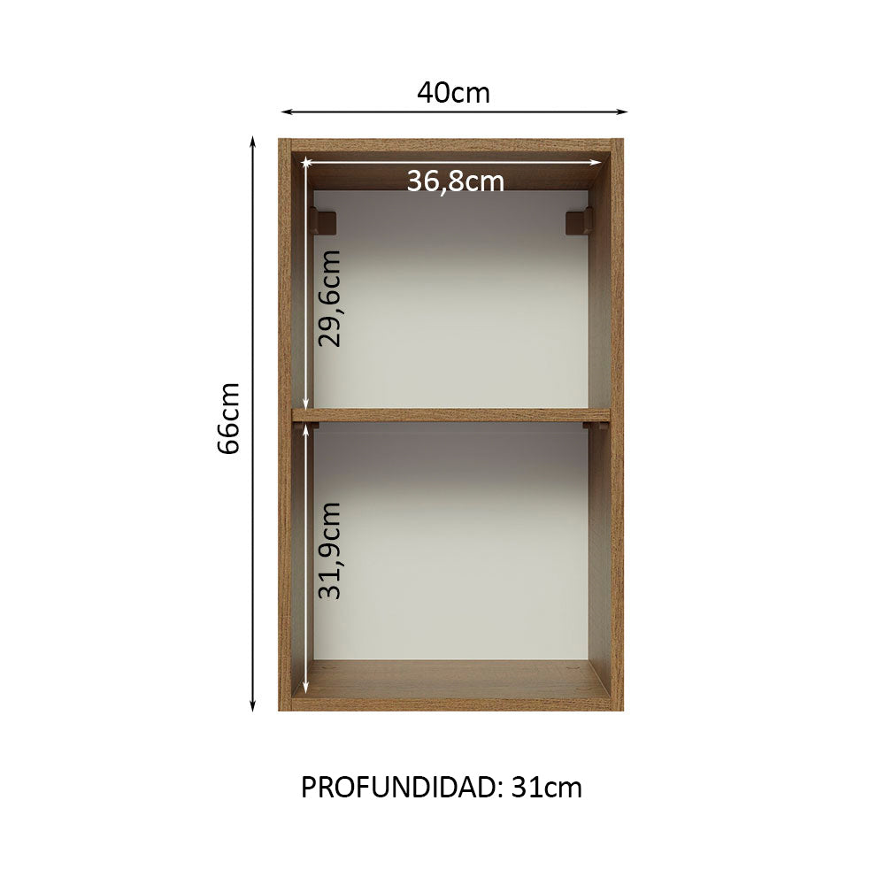 Alacena Gabinete Superior Cocina Madesa Glamy 40cm Marrón/Negro