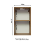 Alacena 40 cm 1 Puerta Marrón/Negro Glamy Madesa
