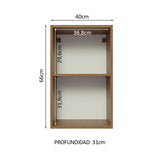 Alacena Gabinete Superior Cocina Madesa Glamy 40cm Marrón/Negro