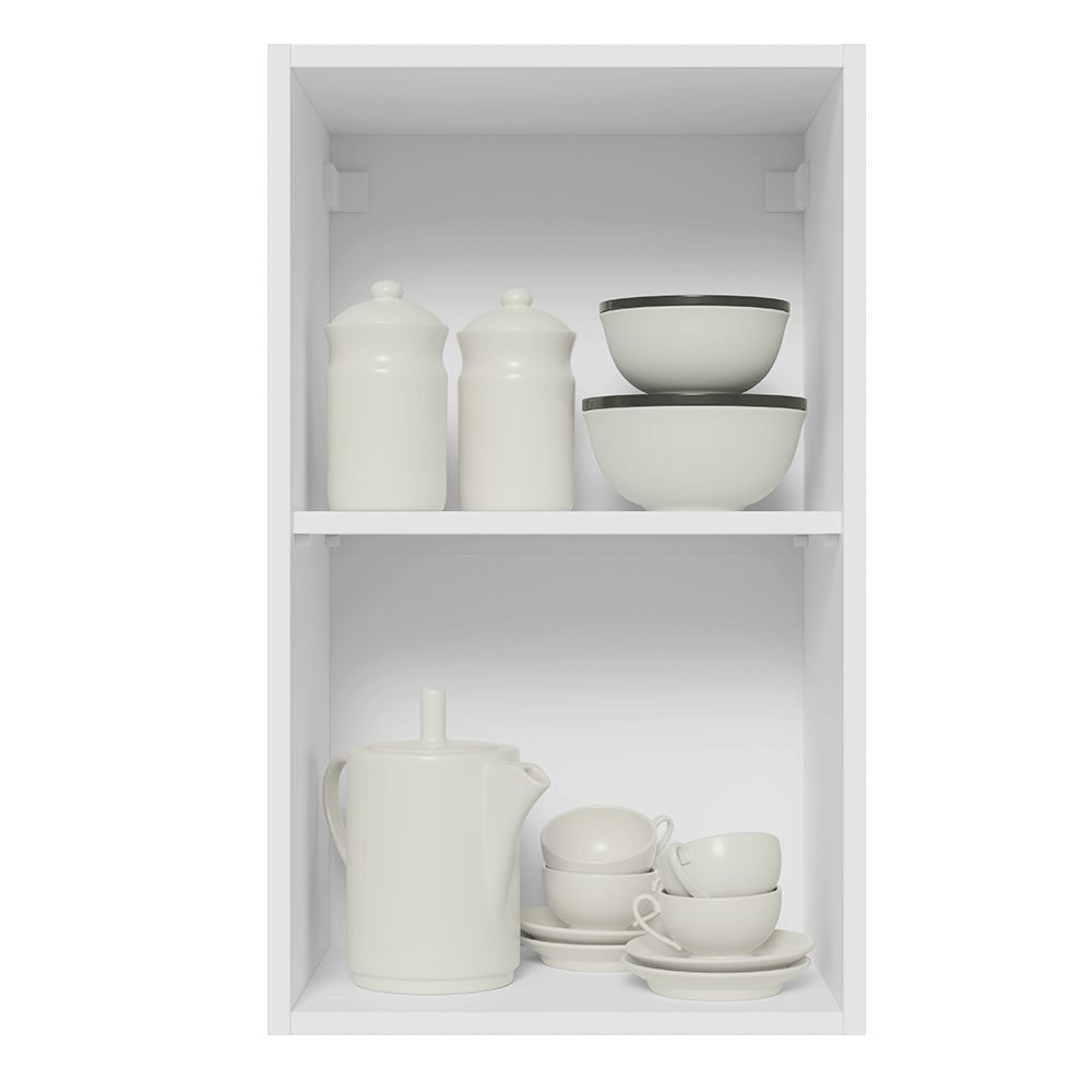 Alacena Cocina 40 cm 1 Puerta Blanco/Blanco Aterciopelado Lux Madesa