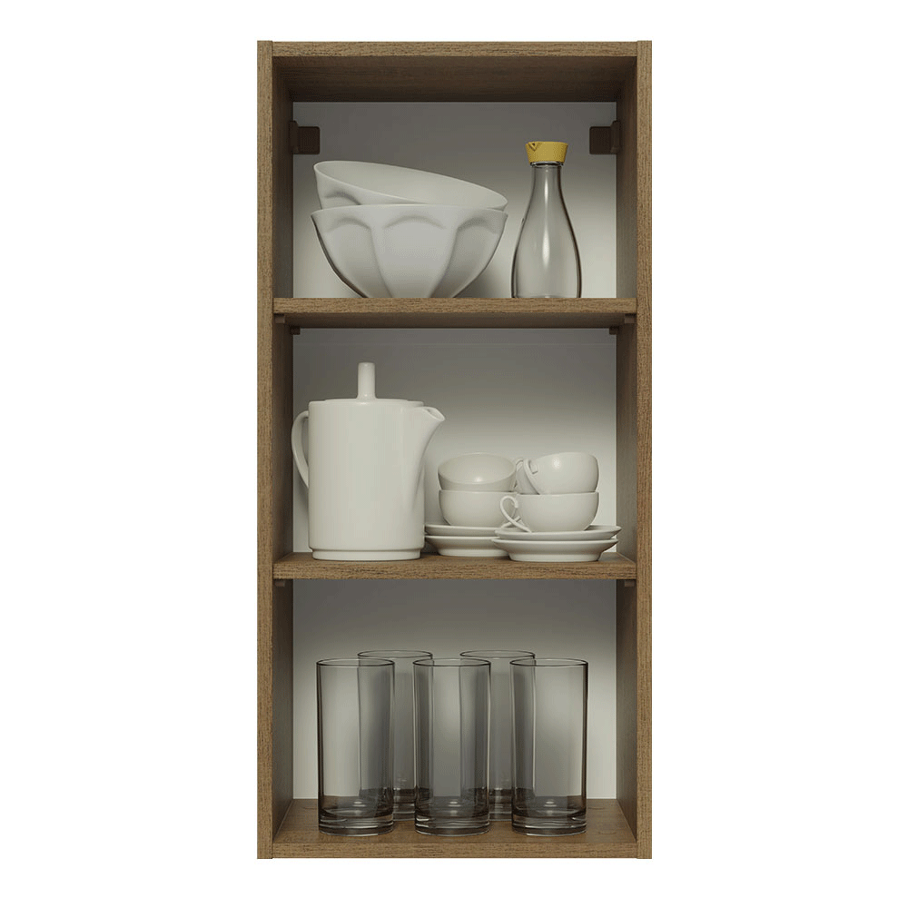 Alacena Cocina 40 x 83 cm 1 Puerta Marrón/Blanco Aterciopelado Lux Madesa